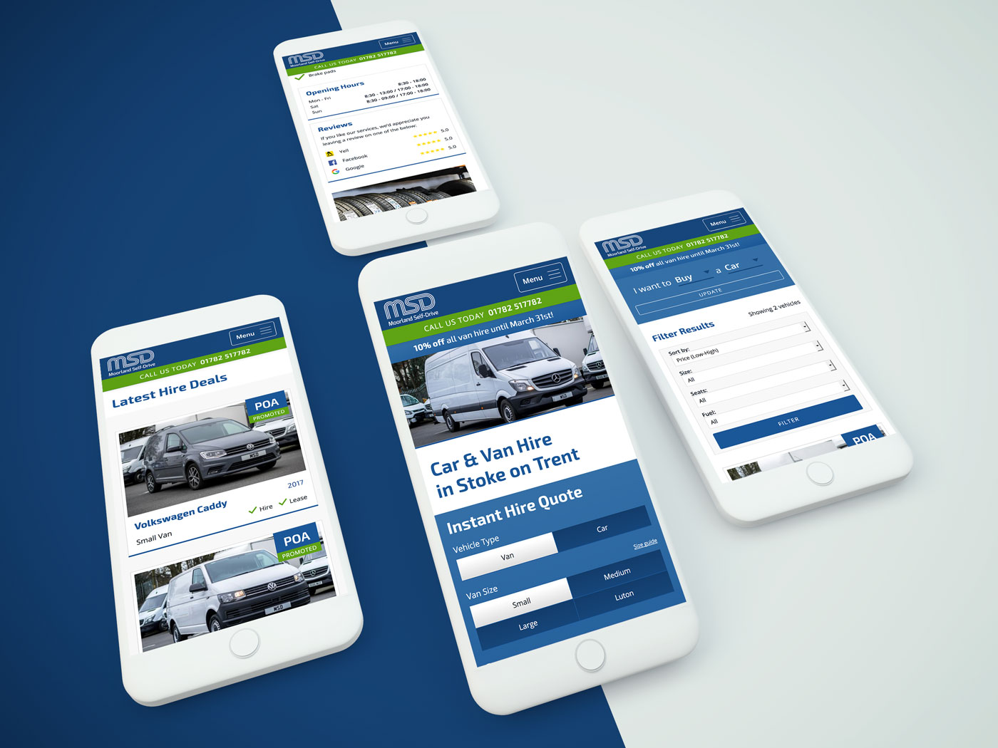 Moorland Self Drive Mobile Website Designs